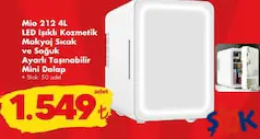 MİO 212 4L LED IŞIKLI KOZMETİK MAKYAJ SICAK VE SOĞUK AYARLI TAŞINABİLİR MİNİ DOLAP